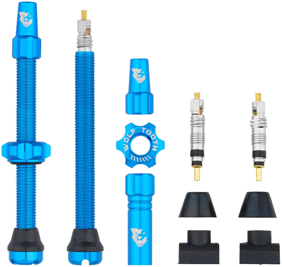 Wolf Tooth Tubeless Valve Stem Kit - 60 mm, Blue