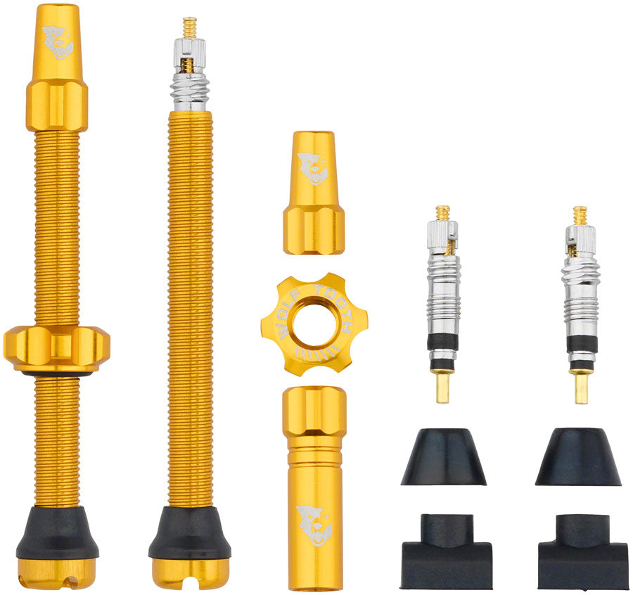 Wolf Tooth Tubeless Valve Stem Kit - 60 mm, Gold