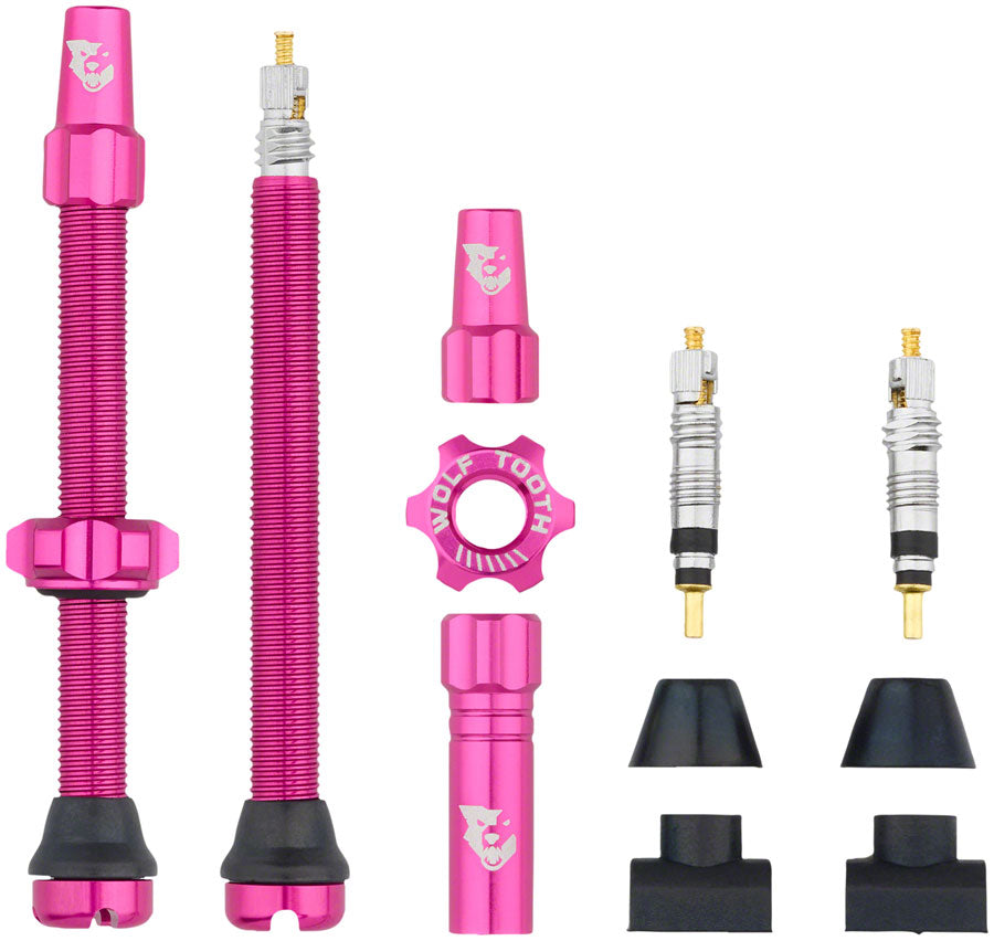 Wolf Tooth Tubeless Valve Stem Kit - 60 mm, Pink