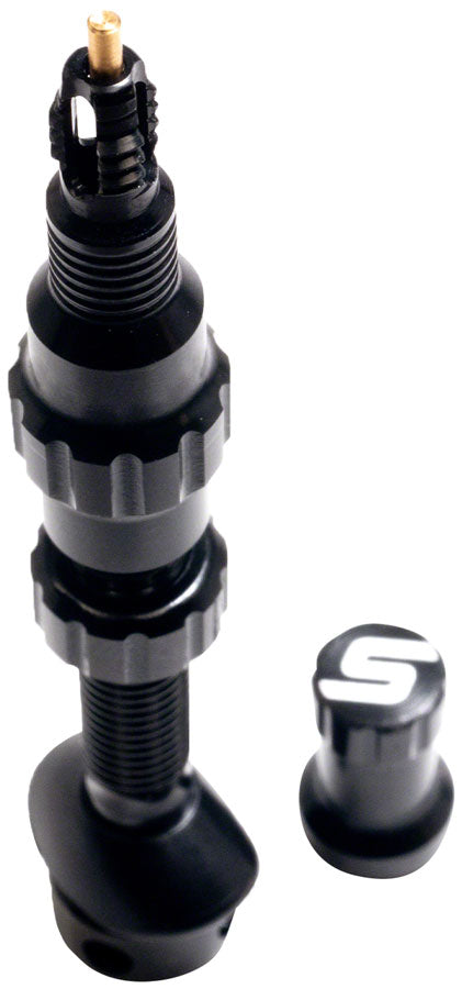 Stan's Tubeless Exo-Core Valve Stems - Alloy, Tall, Black, Pair