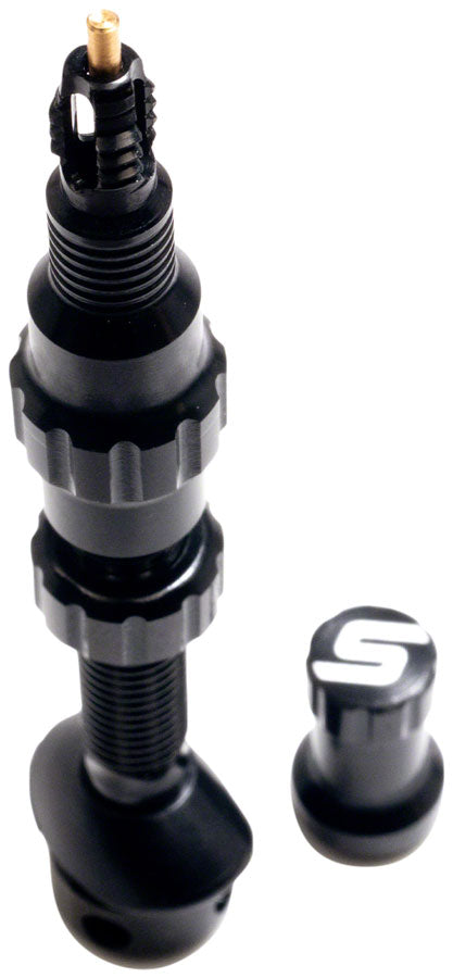 Stan's Tubeless Exo-Core Valve Stems - Alloy, Extra Tall, Black, Pair