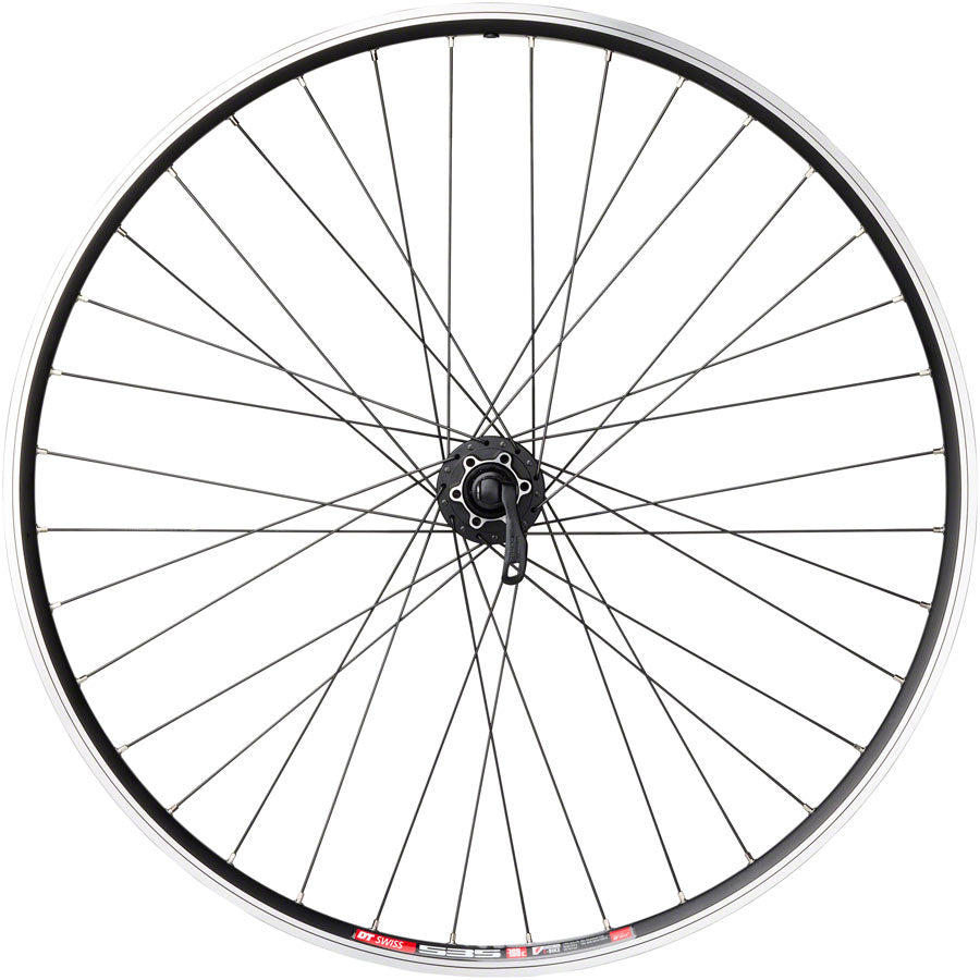 Quality Wheels TK535/Deore Front Wheel - 700, QR x 100mm, 6-Bolt, Rim Brake, Black, Clincher