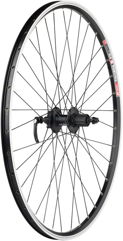 Quality Wheels TK535/Deore Rear Wheel - 700, QR x 135mm, 6-Bolt Disc, Rim Brake, HG 10, Black, Clincher