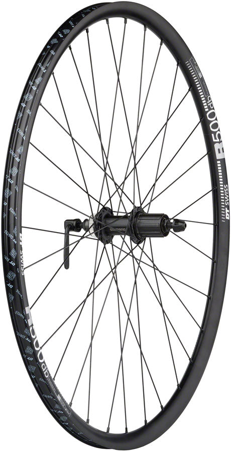 Quality Wheels Shimano / DT R500 Disc Wheelset - 700, QR x 100/135mm, Center-Lock, HG 11 MTN, Black