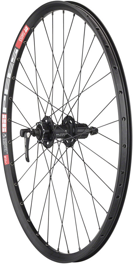 Swiss 533d Rim - Shimano Deore M610 Hub Rear Wheel - 26", QR x 135mm, 6 Bolt Disc HG 10, Black