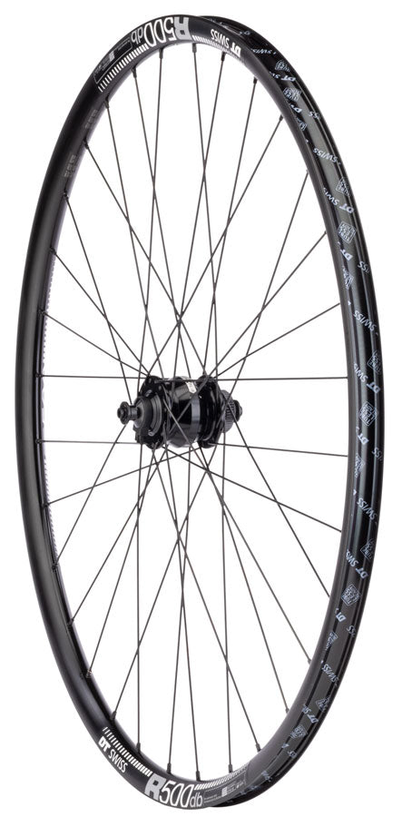Quality Wheels SP Dynamo PL-8/DT R500 Front Wheel - 700, QR x 100mm, Center-Lock, Black, 32H