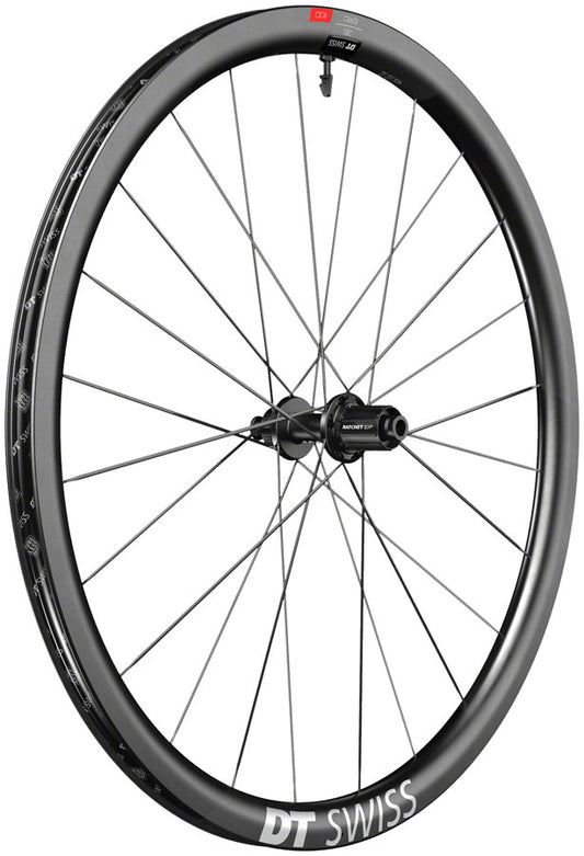 DT Swiss ERC 1100 DiCut 35 Rear Wheel - 700, 12 x 142mm, Center-Lock, HG11 Road/XDR, Ratchet EXP 36, Black