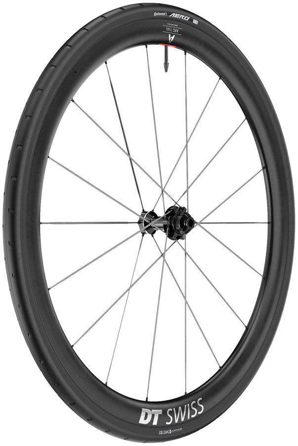 DT Swiss ARC 1100 Spline CS 38 Front Wheel - 700, 12 x 100mm, Center-Lock, Black, WTS w/Aero 111 Tire