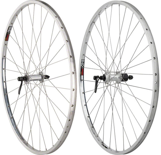 Sun CR18 27" Inch Polished/Silver Rims Bike Wheelset Quick Release 100mm/130mm