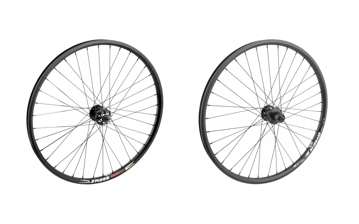 Wheelset composite - 640165 640168 - Weinmann XM280 Disc 26" MTB Disc Black Double Wall Wheelset, Disc Brake, 6-Bolt - Cassette