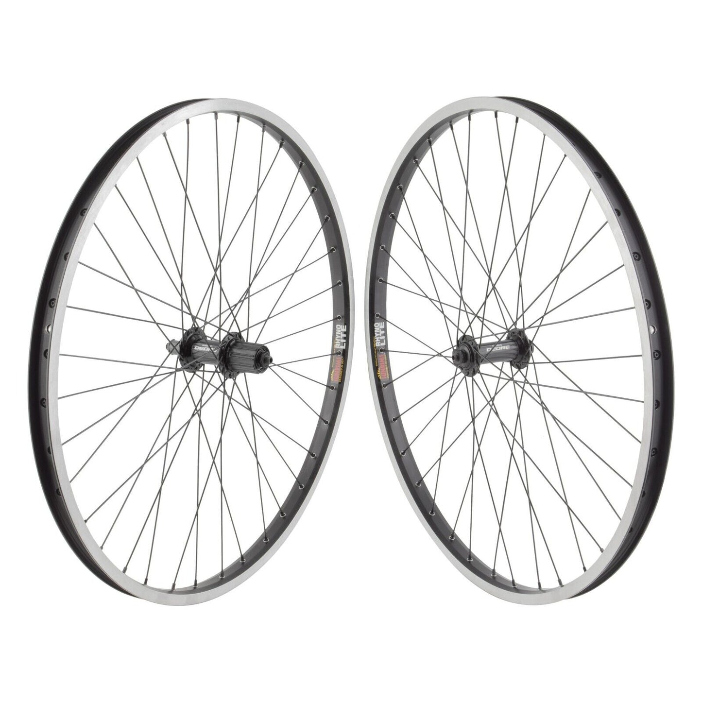 Sun Rhyno Lite XL 26" Mountain Bike Wheelset Rim Brake Shimano T610 Hubs 36 Spoke Black Schrader