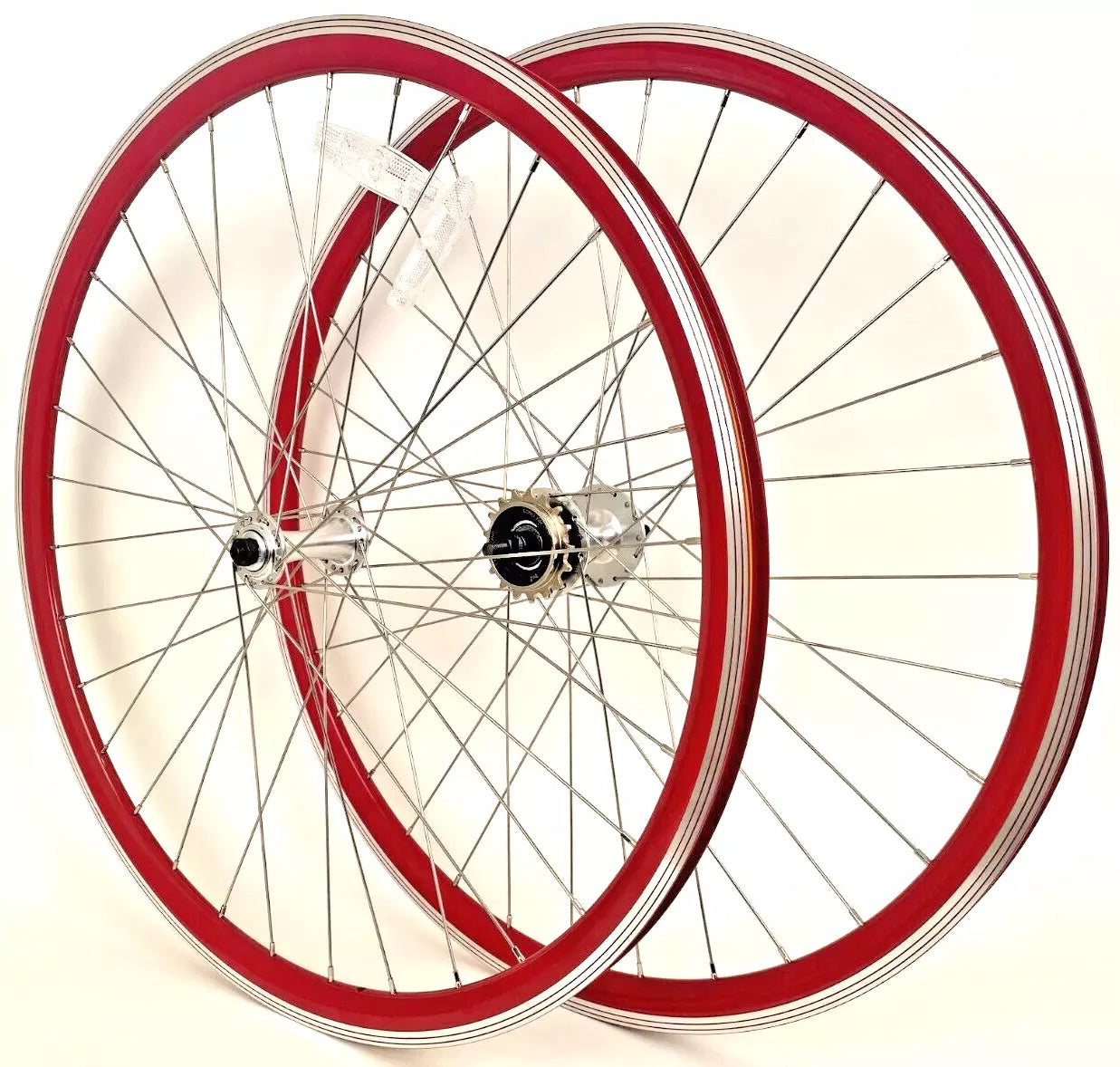 Detroit Bikes Single Speed Red Wheelset 700c 32 Spoke 17t Freewheel