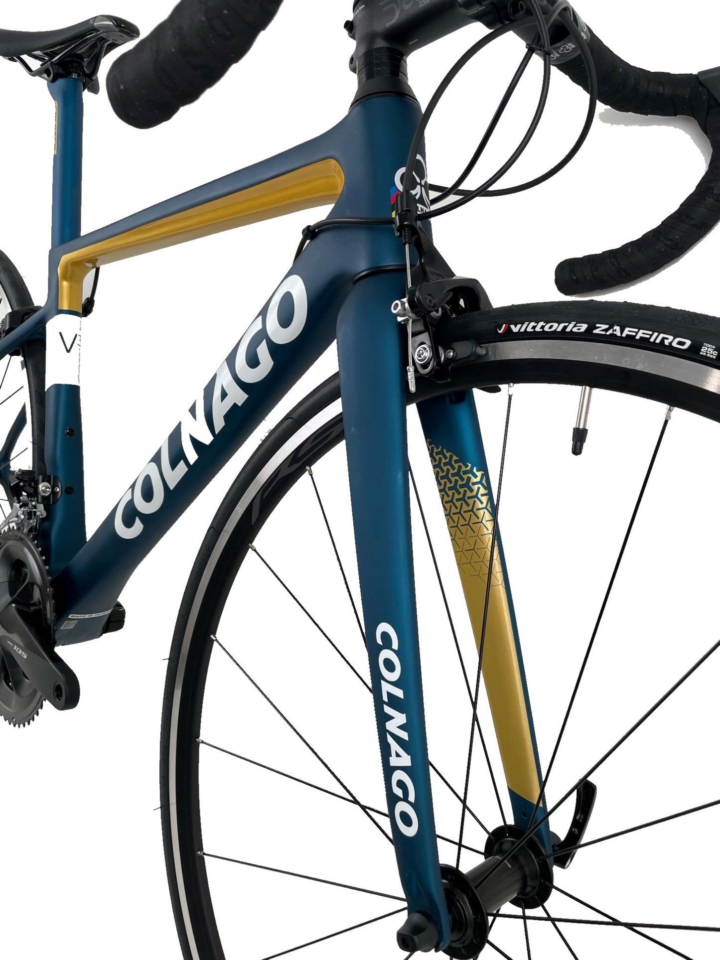 Colnago V3 Carbon Road Bike Shimano 105 Groupset Rim Brakes MKBL Blue Gold