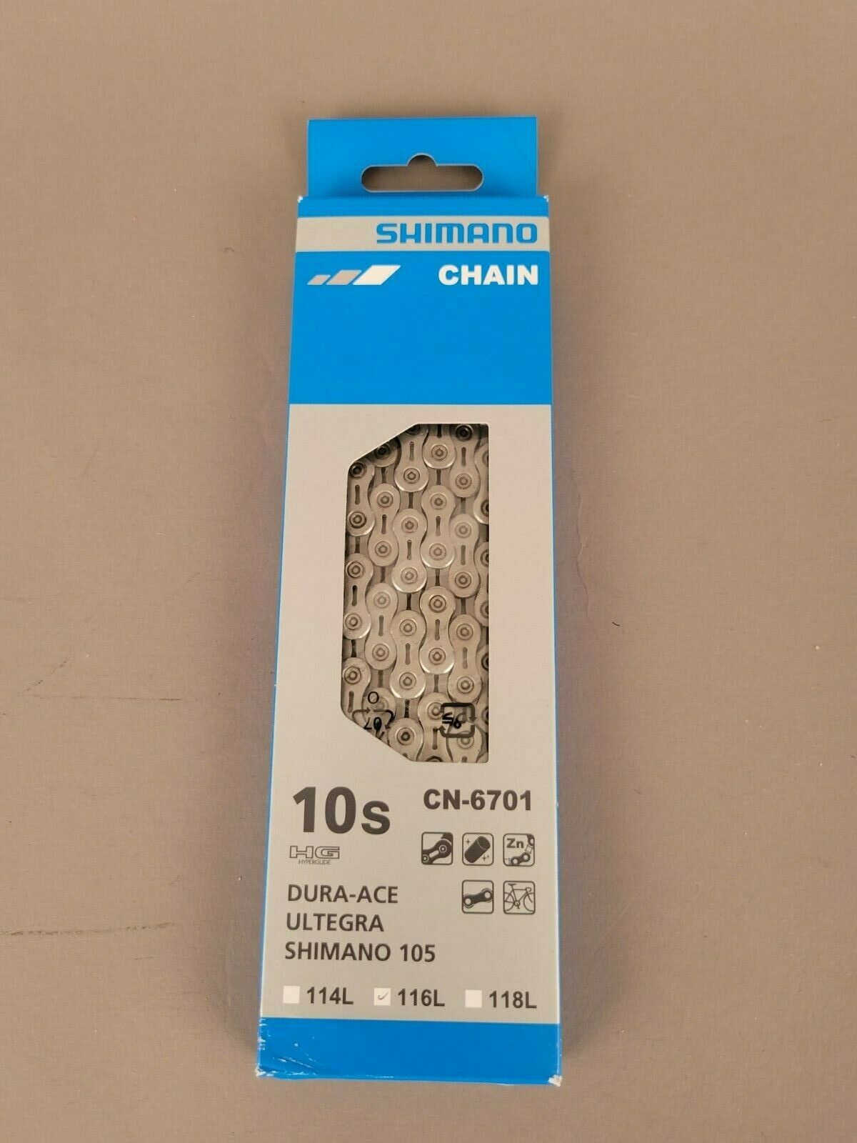 Shimano CN-6701-10 Chain - 10-Speed, 116 Links, Silver Road