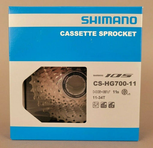 Shimano 105 CS-HG700-11 Cassette - 11 Speed, 11-34t, Silver