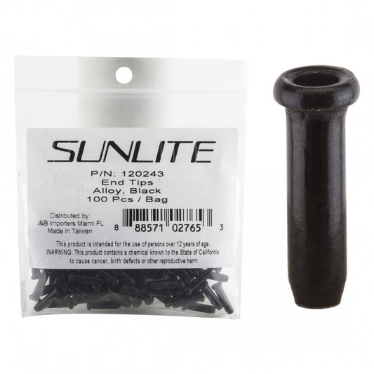 Sunlite Cable Tips, Alloy, Black, Bag of 100