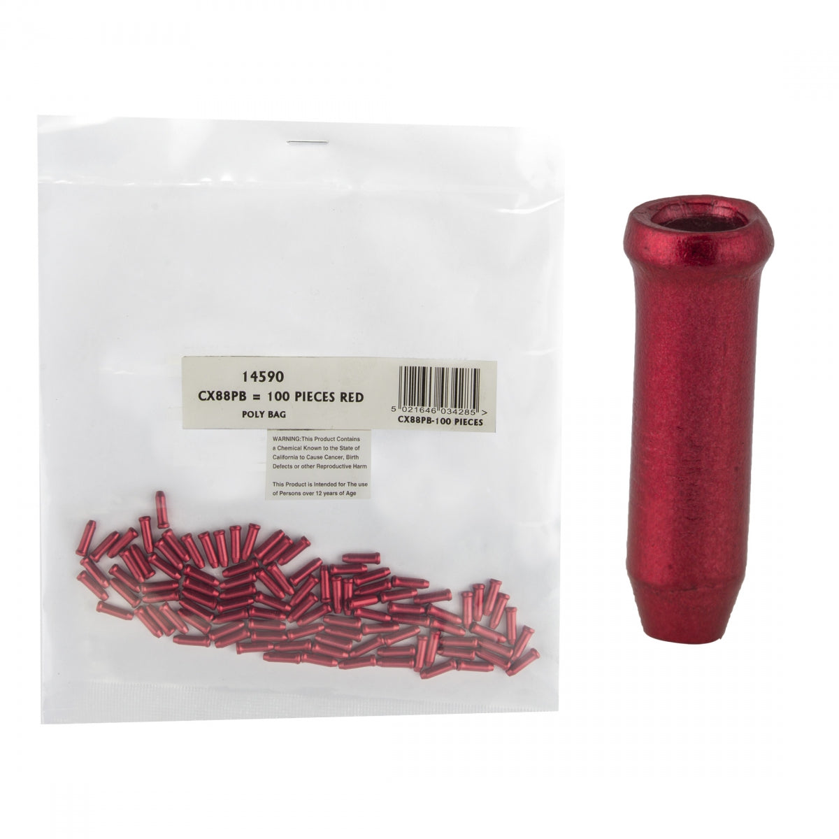 Clarks Cable Tips, Alloy, Red,Â Bag of 100