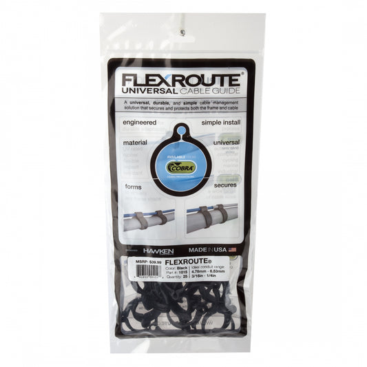 Cobra FlexRoute Cable Guides, Black, 25 Pack