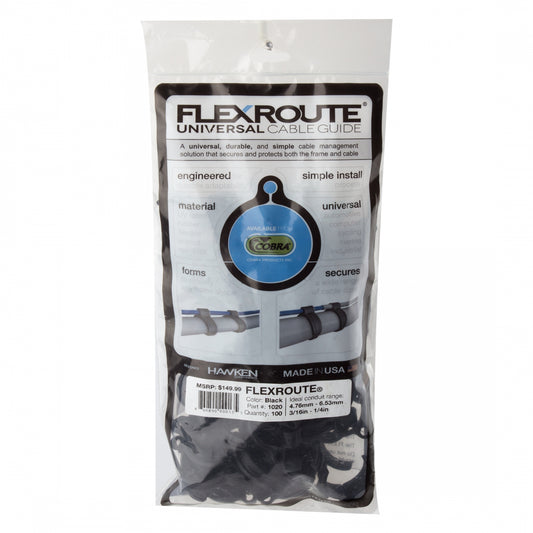 Cobra FlexRoute Cable Guides, Black, Pack of 100