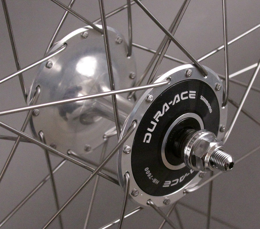 Velocity Deep V SILVER Dura Ace 7600 track hubs wheelset – Velo Mine