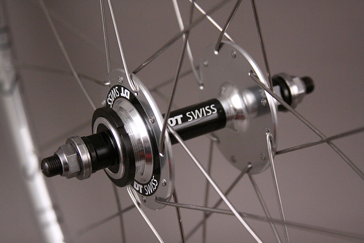 H + Plus Son Silver Archetype Rims DT 370 Track Hubs Wheelset fx/fx