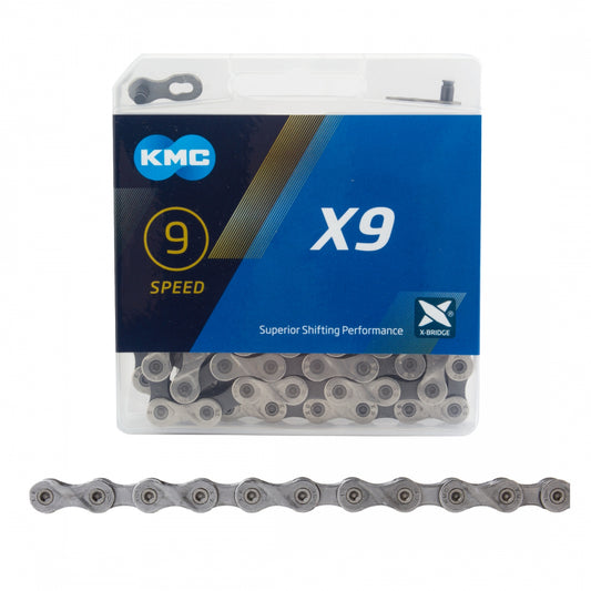 KMC X9.93 Chain, 9-Speed, 1/2" x 11/128" x 116-Link, Dark Silver