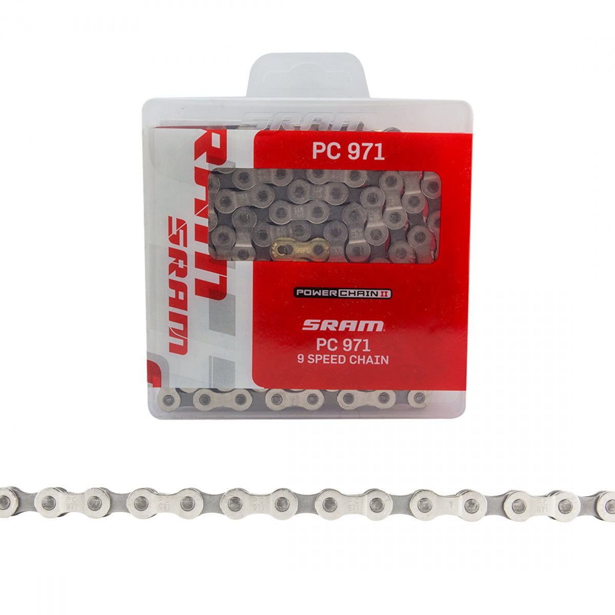 SRAM PC 971 Chain with Power Link, 9-Speed, 114-Link, Silver/Grey