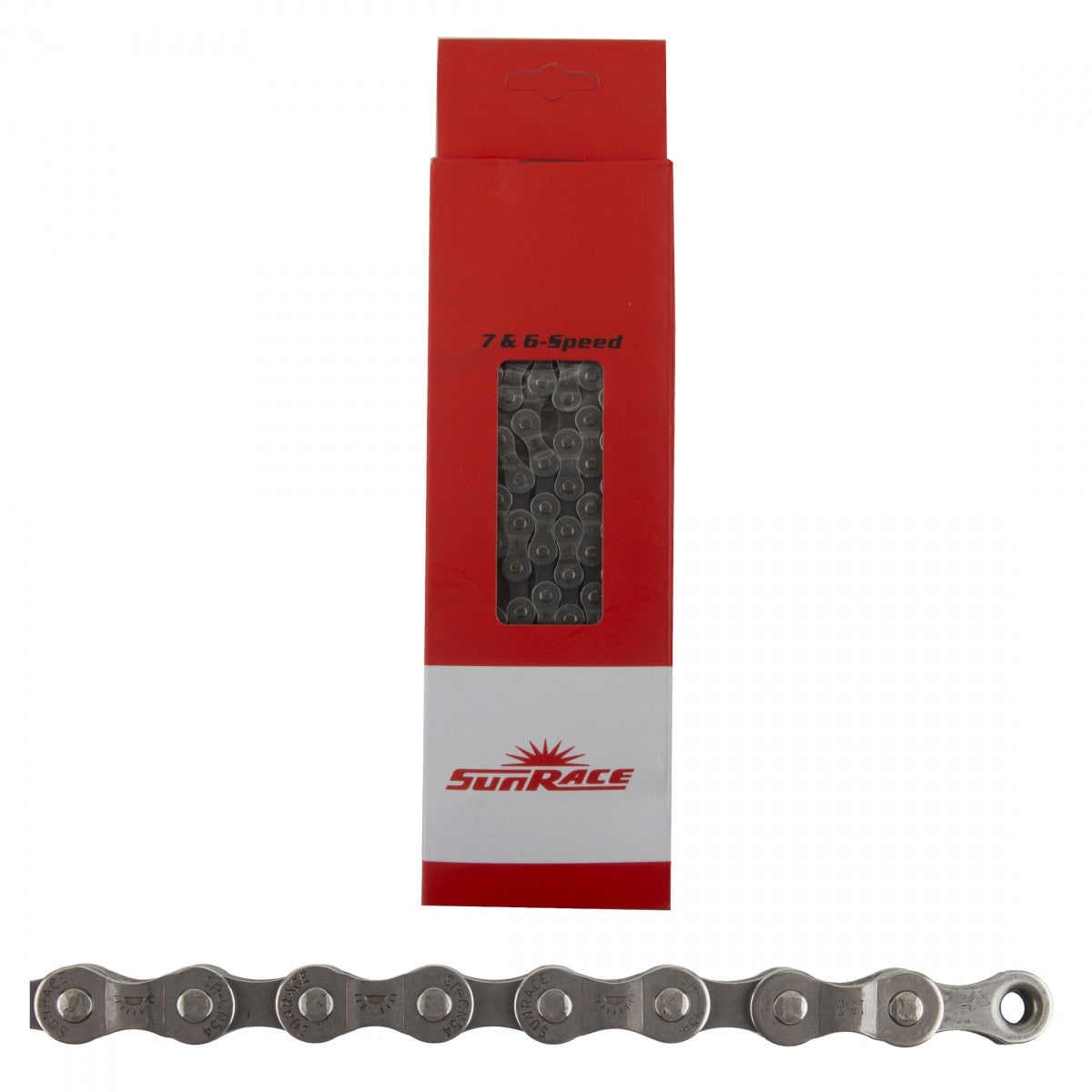 SunRace CN-M54 Chain, 1/2" x 3/32", 6/7-Speed, 116-Link, Grey