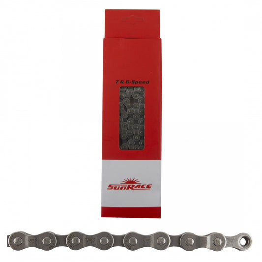 SunRace CN-M54 Chain, 1/2" x 3/32", 6/7-Speed, 116-Link, Grey