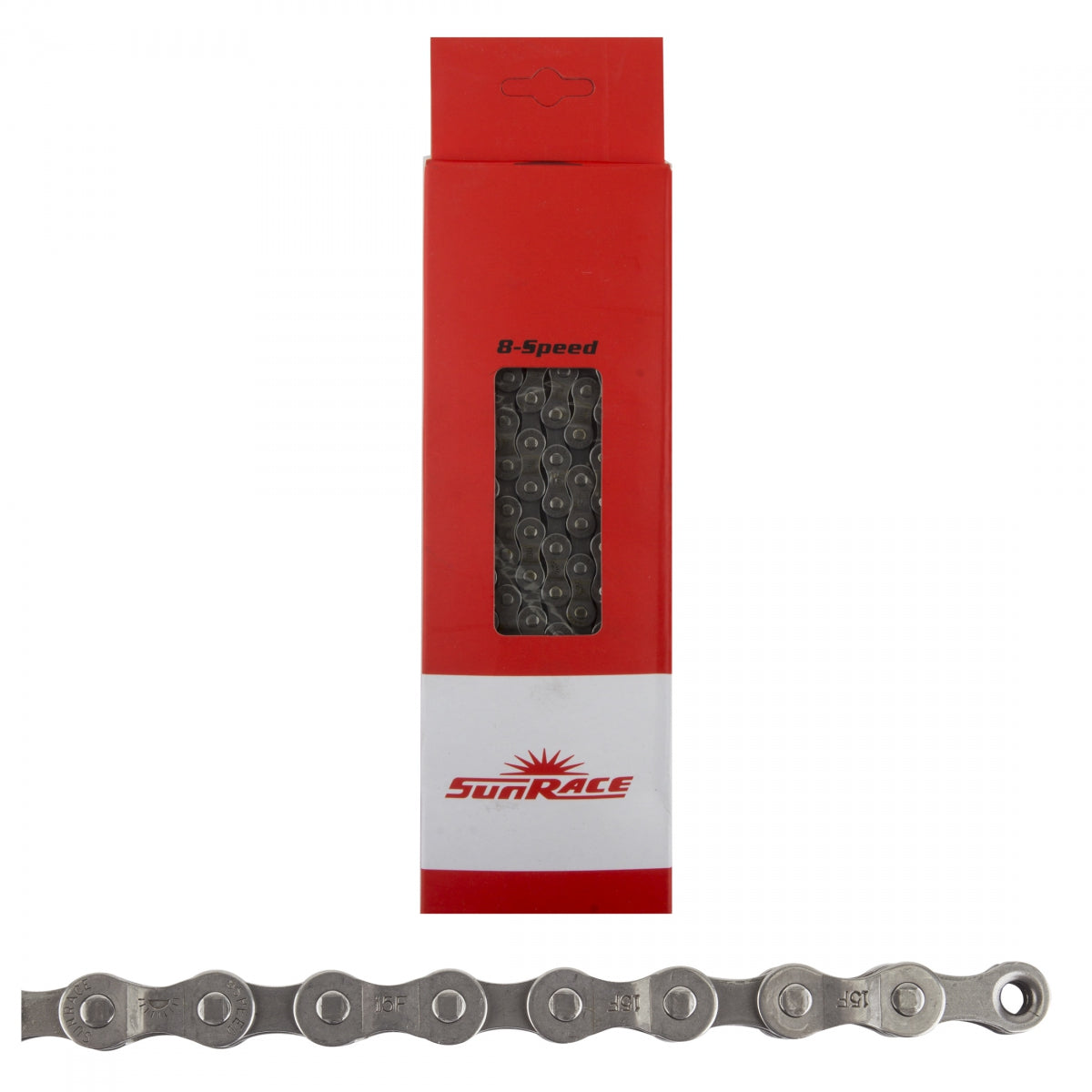 SunRace CN-M84 Chain, 1/2" x 3/32", 8-Speed, 116-Link, Grey