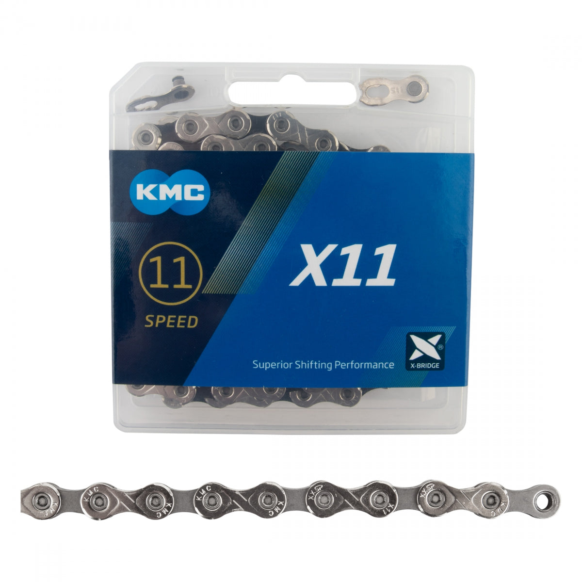 KMC X11.93 Chain, 11-Speed, 1/2x11/128, 116-Link, Silver