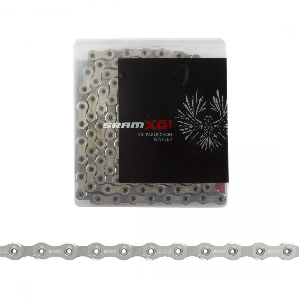 SRAM X01 Eagle Hollow Pin PowerLock Chain, 126-Link, 12-Speed, Silver