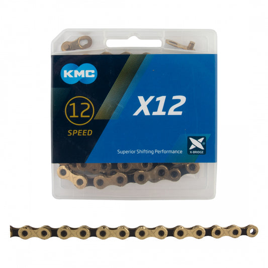 KMC X12 Chain - 12-Speed, 126 Links, Gold/Black