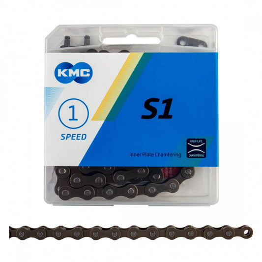 KMC S1 Chain - Single Speed 1/2" x 1/8", 112 Links, Brown