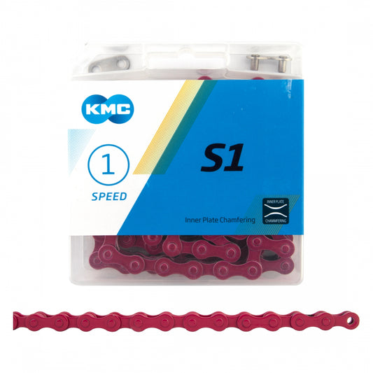 Chain Kmc S1 Single Speed Chain Pink 112 links 1/2 x 1/8