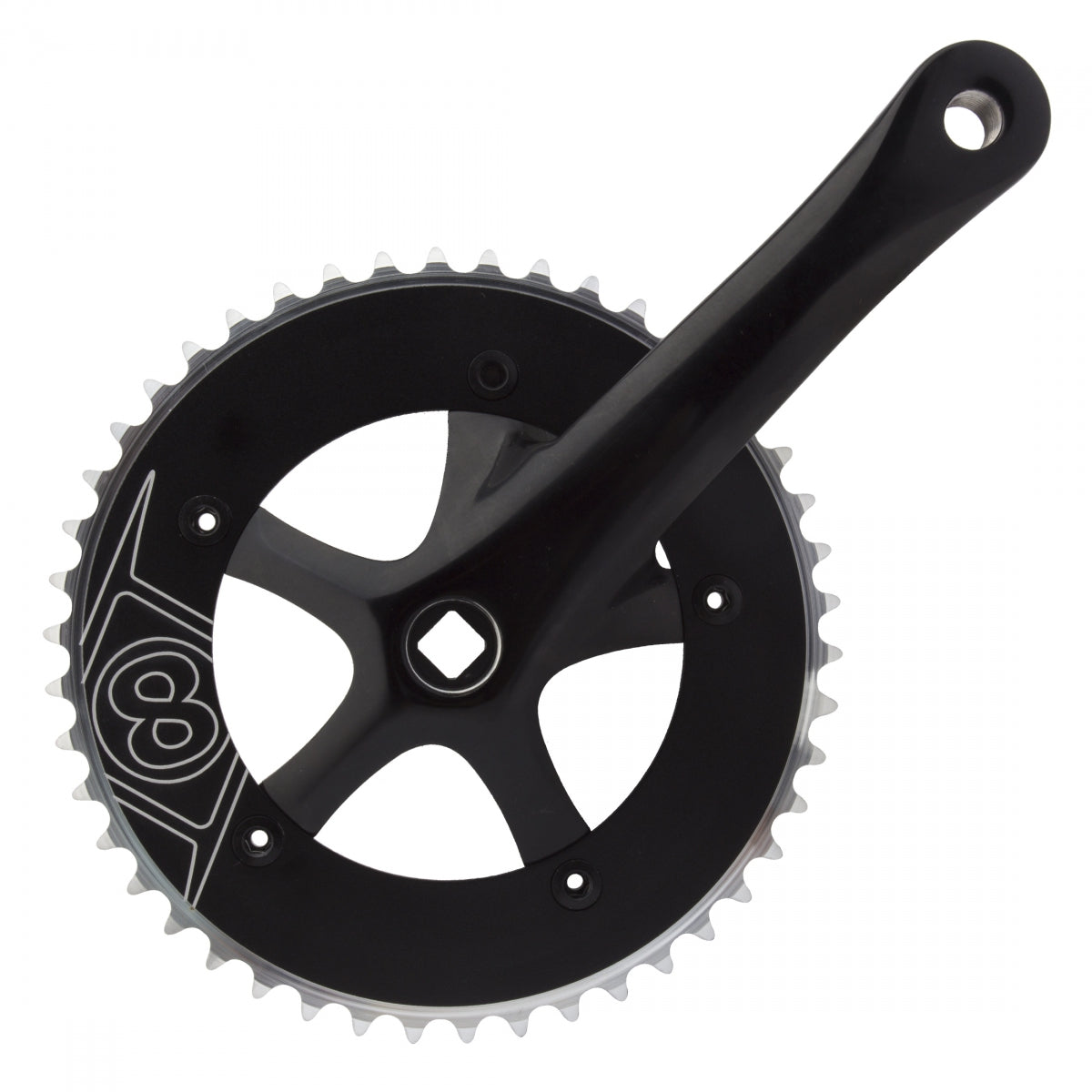 Origin8 Pro Pulsion Single Speed Crankset, 165mm x 46, Square Taper, Black