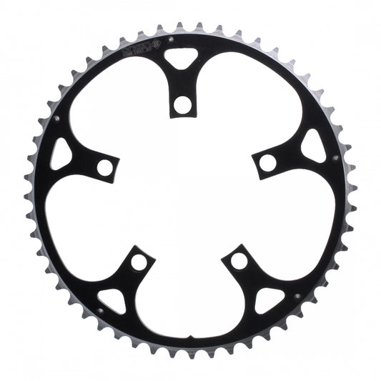 Origin8 Alloy Ramped Chainring, 110mm, 5-Bolt, 48T, Black/Silver