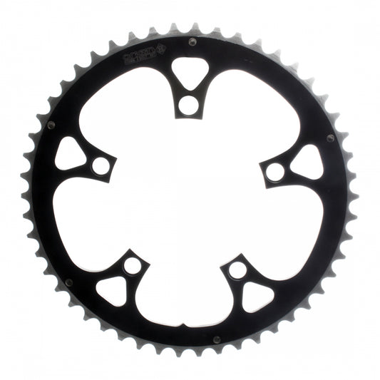 Origin8 Alloy Ramped Chainring, 110mm, 5-Bolt, 50T, Black/Silver