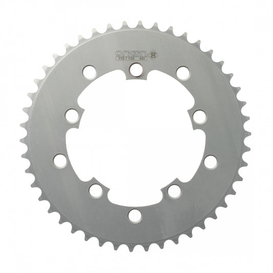 Origin8Â Single Speed Chainring, 10H, 46T, 110mm/130mm Mount, 1/2" x 1/8", Silver