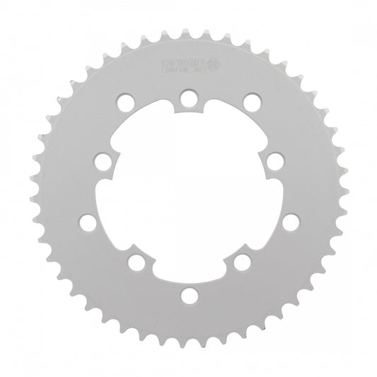 Origin8 Single Speed Chainring, 10H, 47T, 110mm/130mm Mount, 1/2" x 1/8", Silver