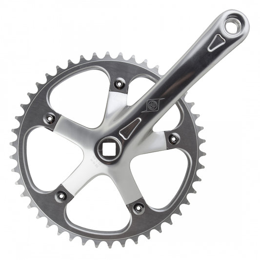 Origin8 Track/Sterling Silver Crankset, P/P, 165x46 w/Square Spindle