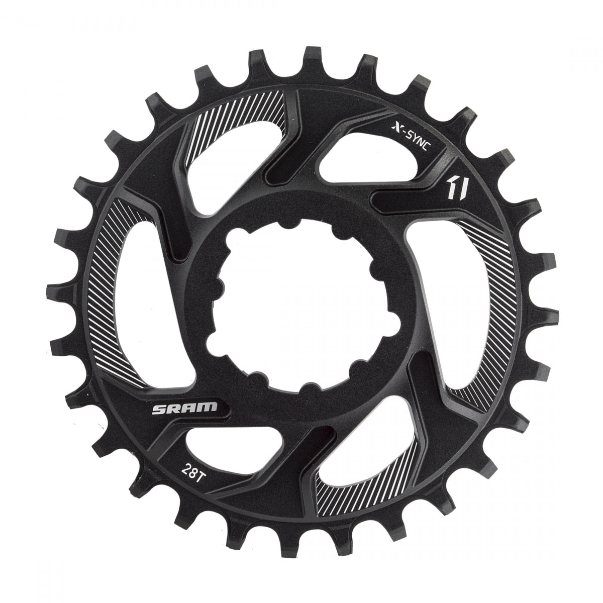 SRAM X-SYNC Direct Mount Chainring, GXP, 28T, 6mm Offset, 11-Speed, Black