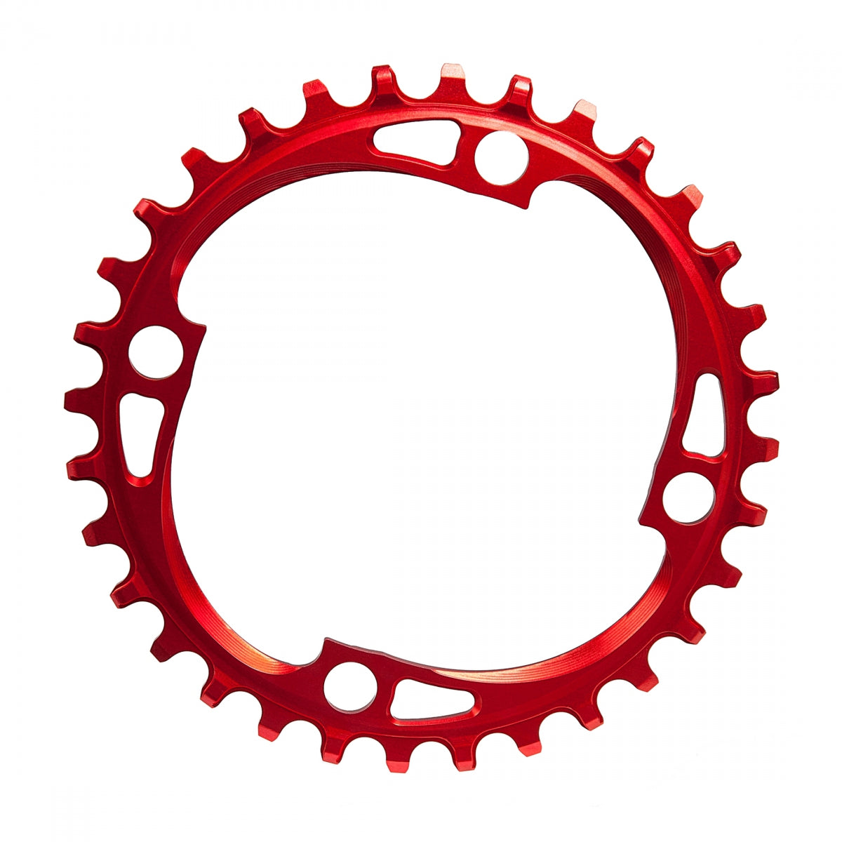 AbsoluteBLACK BCD N/W Chainring, 34T, 104mm 4-Bolt,Â Red