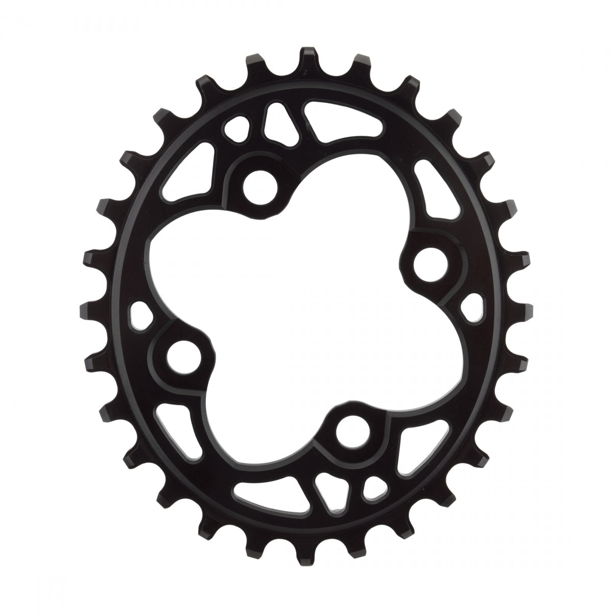 AbsoluteBLACK Oval 64 BCD N/W Chainring, 64mm 4-Bolt, 28T, Black