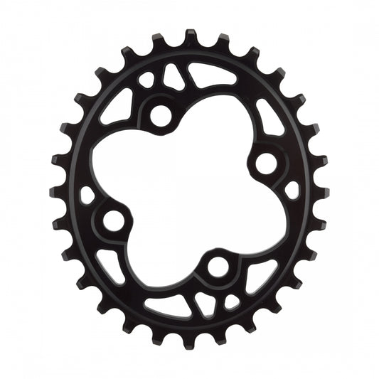AbsoluteBLACK Oval 64 BCD N/W Chainring, 64mm 4-Bolt, 28T, Black