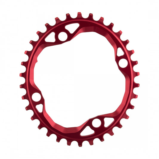 AbsoluteBLACK Oval 104 BCD N/W Chainring, 104mm 4-Bolt, 34T,Â Red