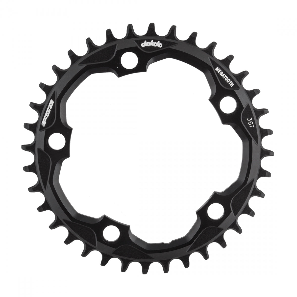 Full Speed Ahead Megatooth 1x10/11spd Chainring, 110mm 5-Bolt, 36T, Black