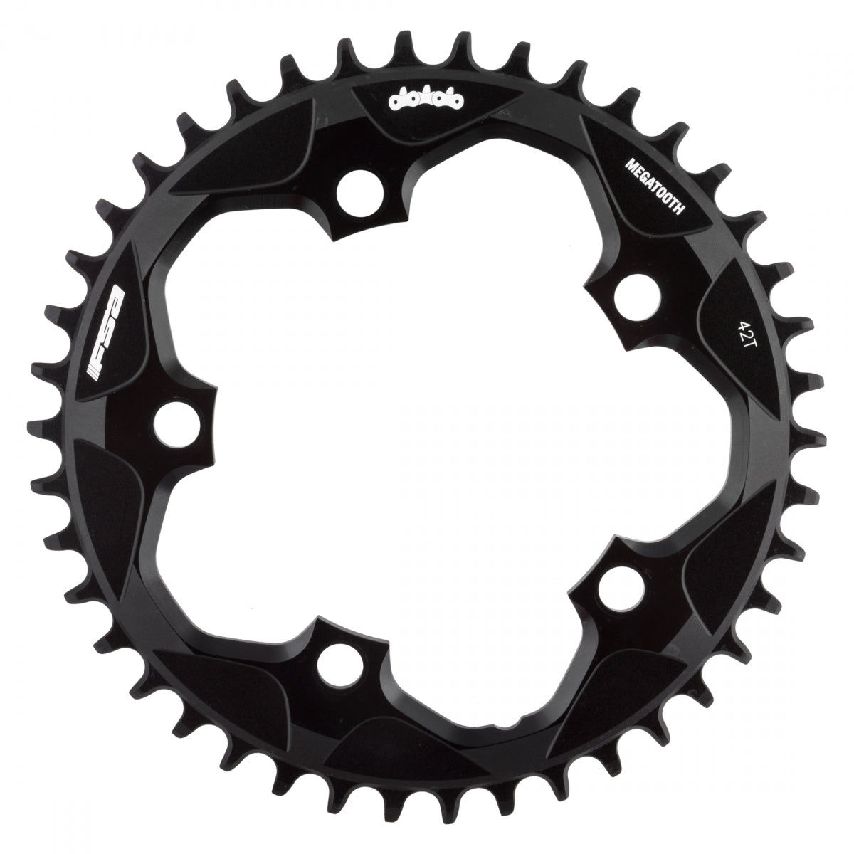 Full Speed Ahead Megatooth 1x10/11spd Chainring, 110mm 5-Bolt, 42T, Black