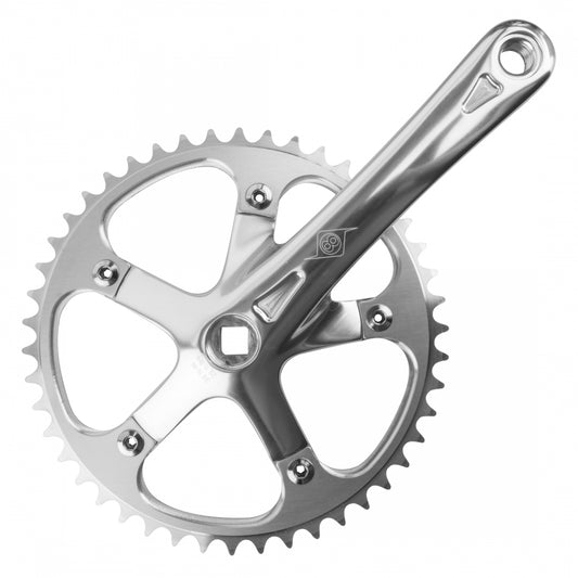 Origin8 P/P Track/SS Crankset, Square Spindle, 170x46, 3/32", Silver/Silver