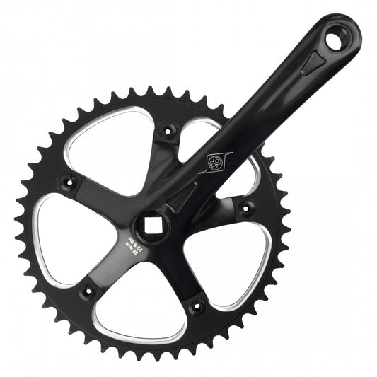 Origin8 P/P Track/SS Crankset, Square Spindle, 170x46, 3/32", Black/Black